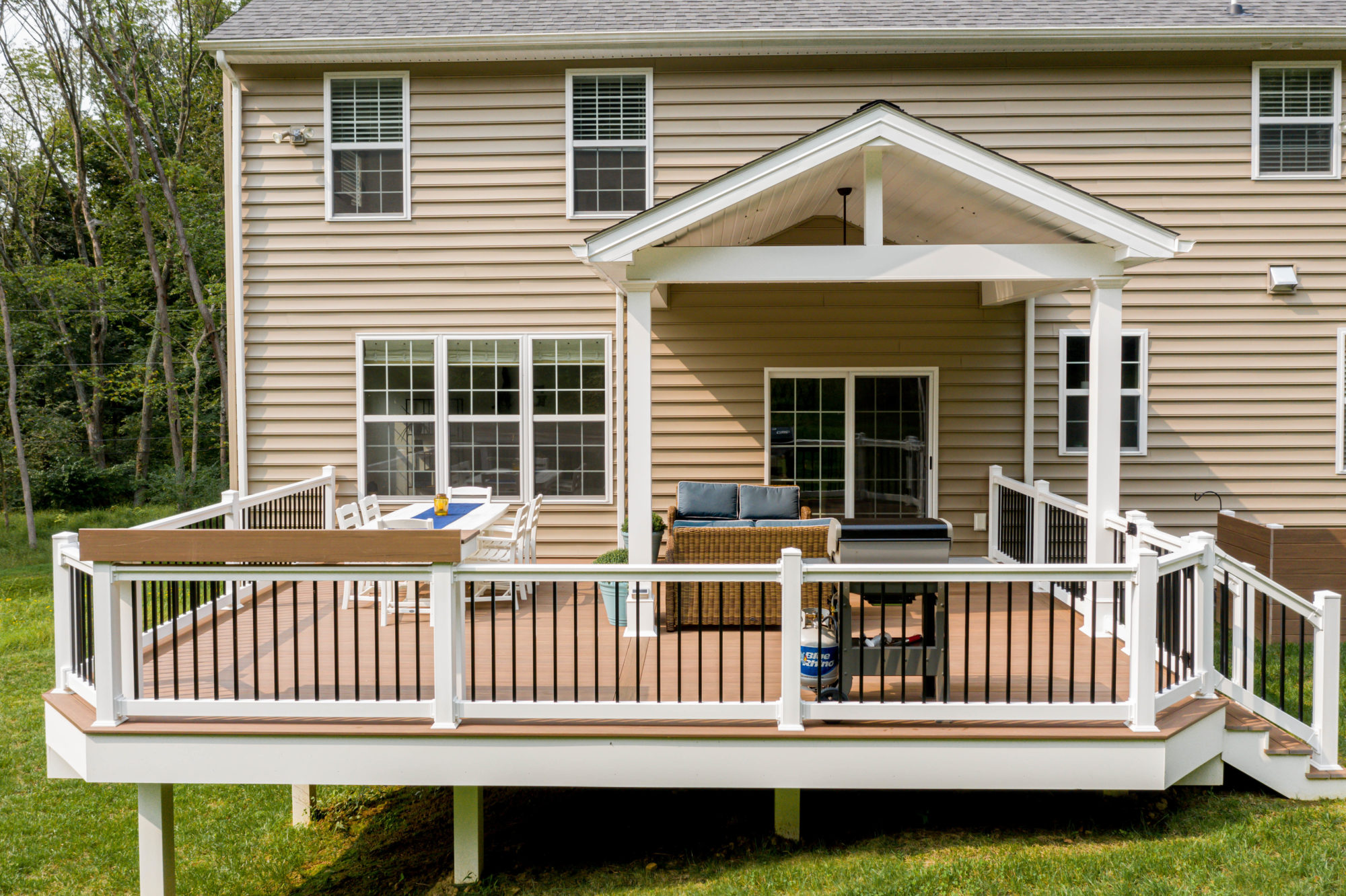 Azek deck with covered roof