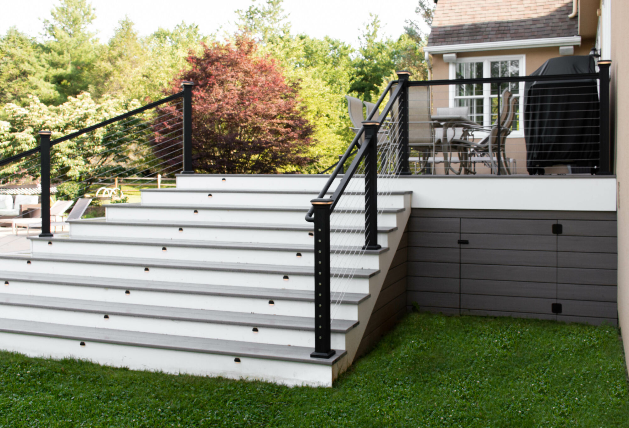 Azek deck with cable railing