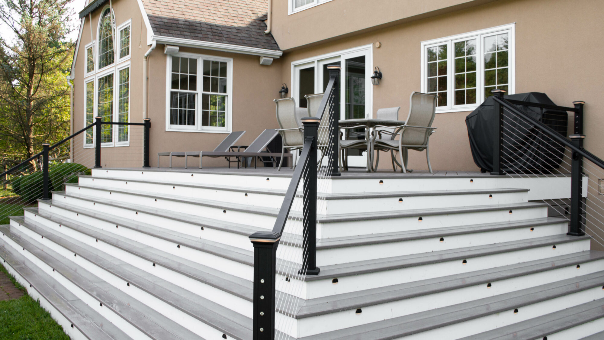 Azek deck with cable railing
