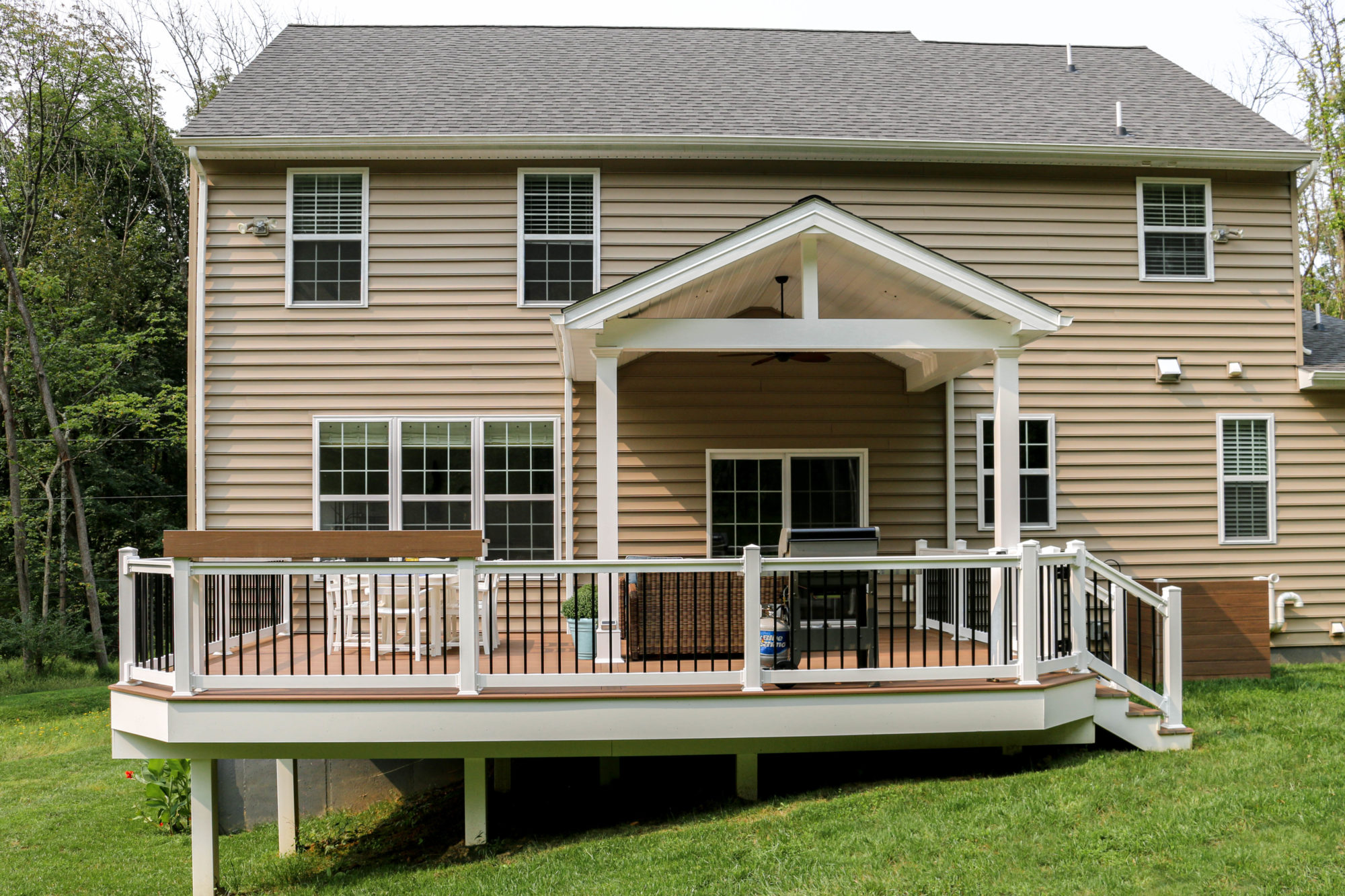 Azek deck with covered roof