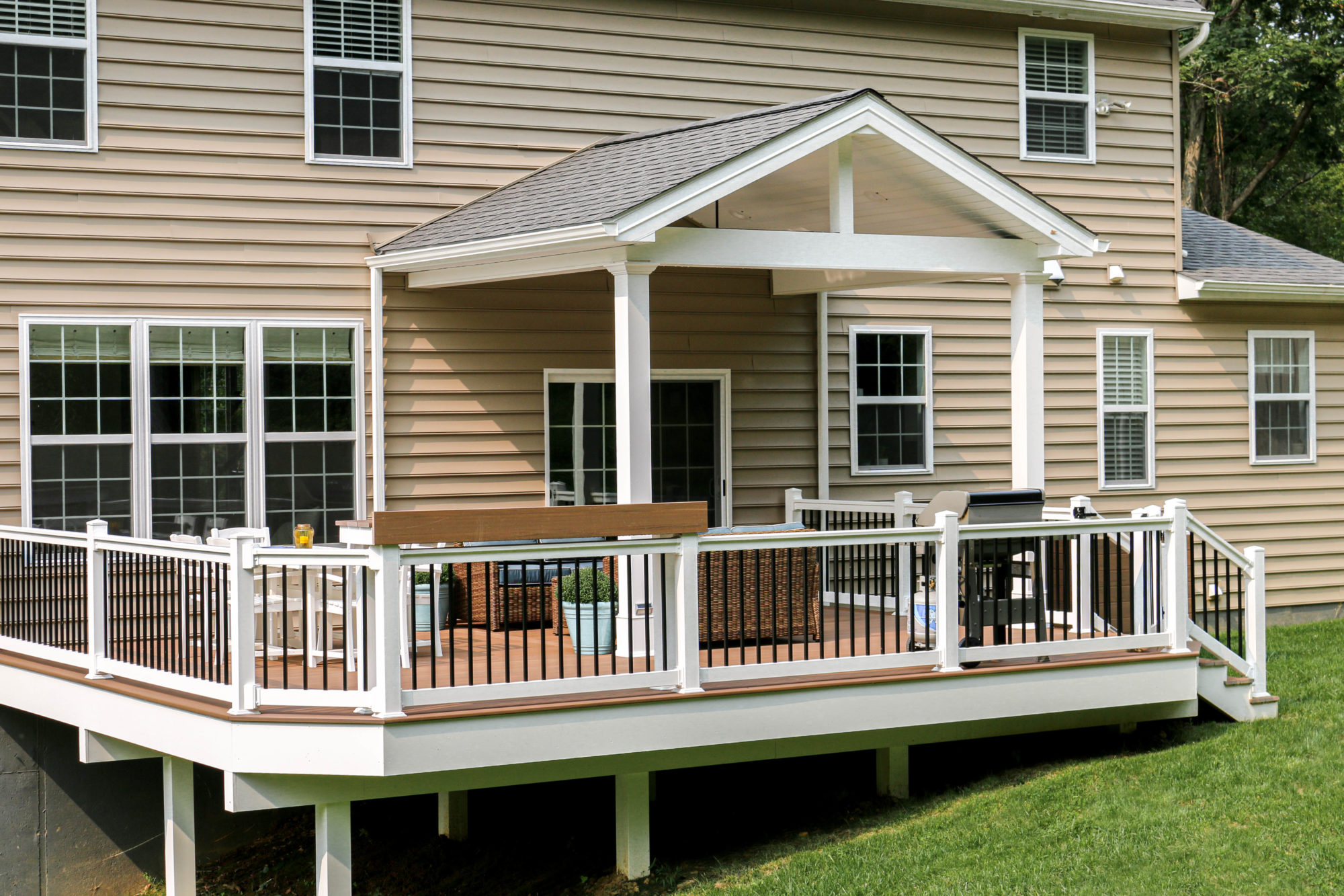 Azek deck with covered roof
