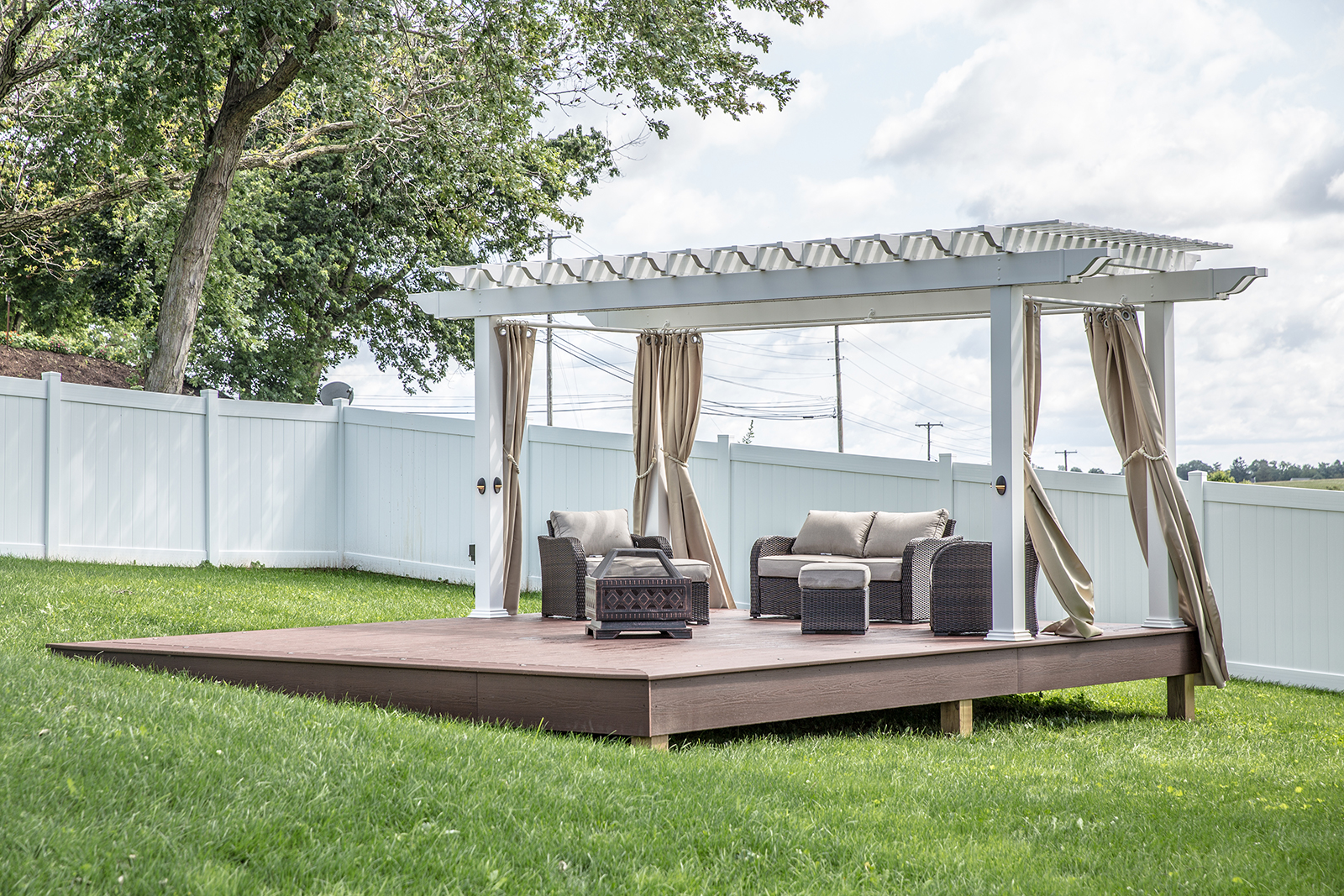 island deck with pergola