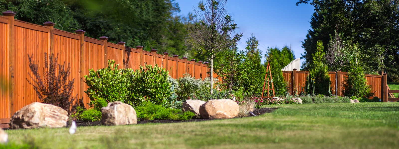Custom residential wood fence built and installed at home by King of Prussia fence company Integrous