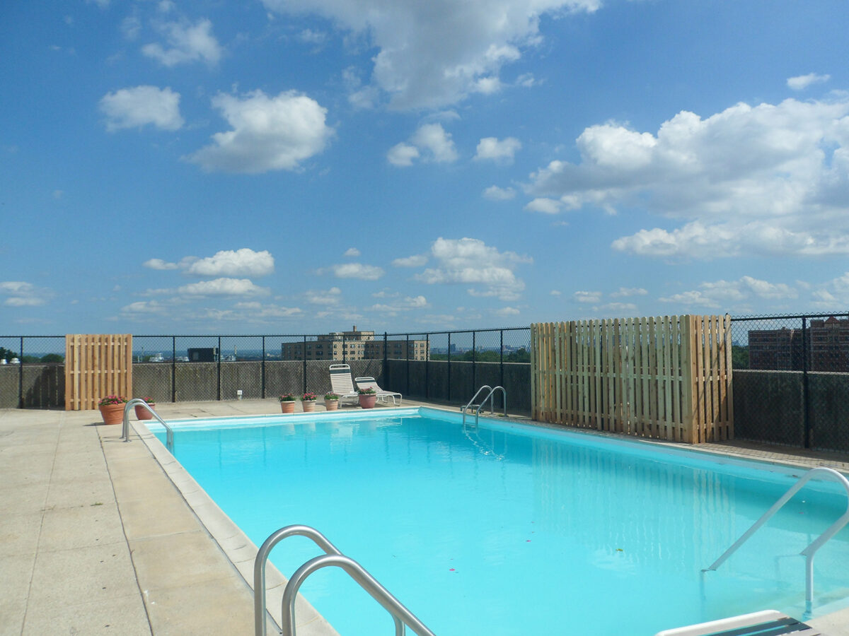 rooftop pool security fence