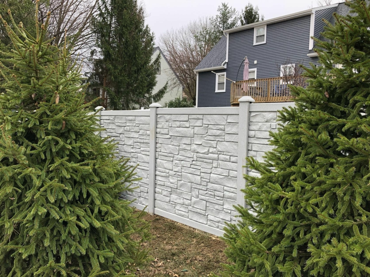 Simtek eco stone privacy fence
