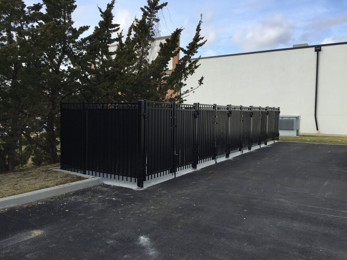 black steel security fence for trash enclosures