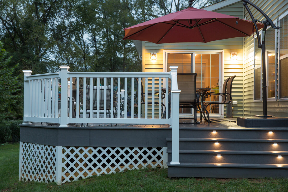 lighted deck stairs