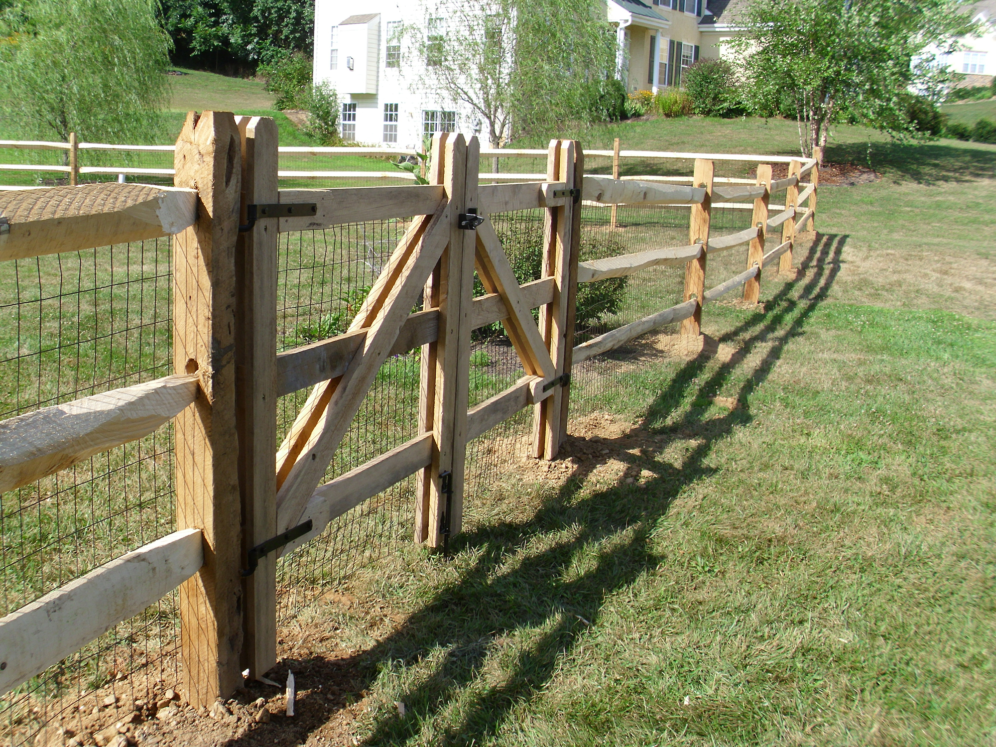 split rail fence with double gate