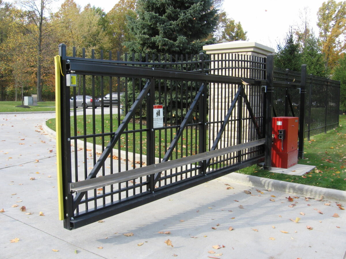 steel driveway gate with automated operator