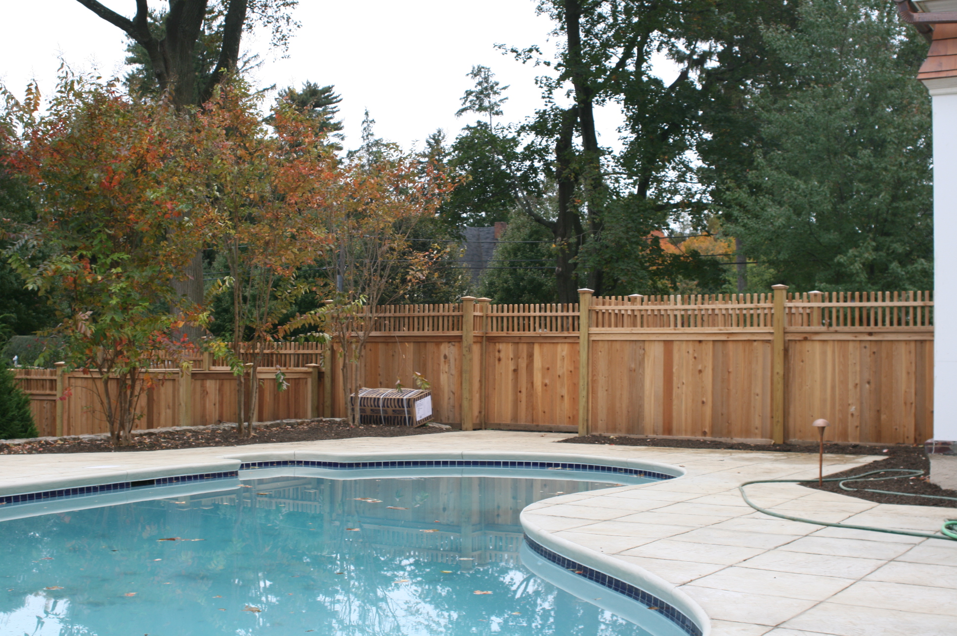 pool fence with patio