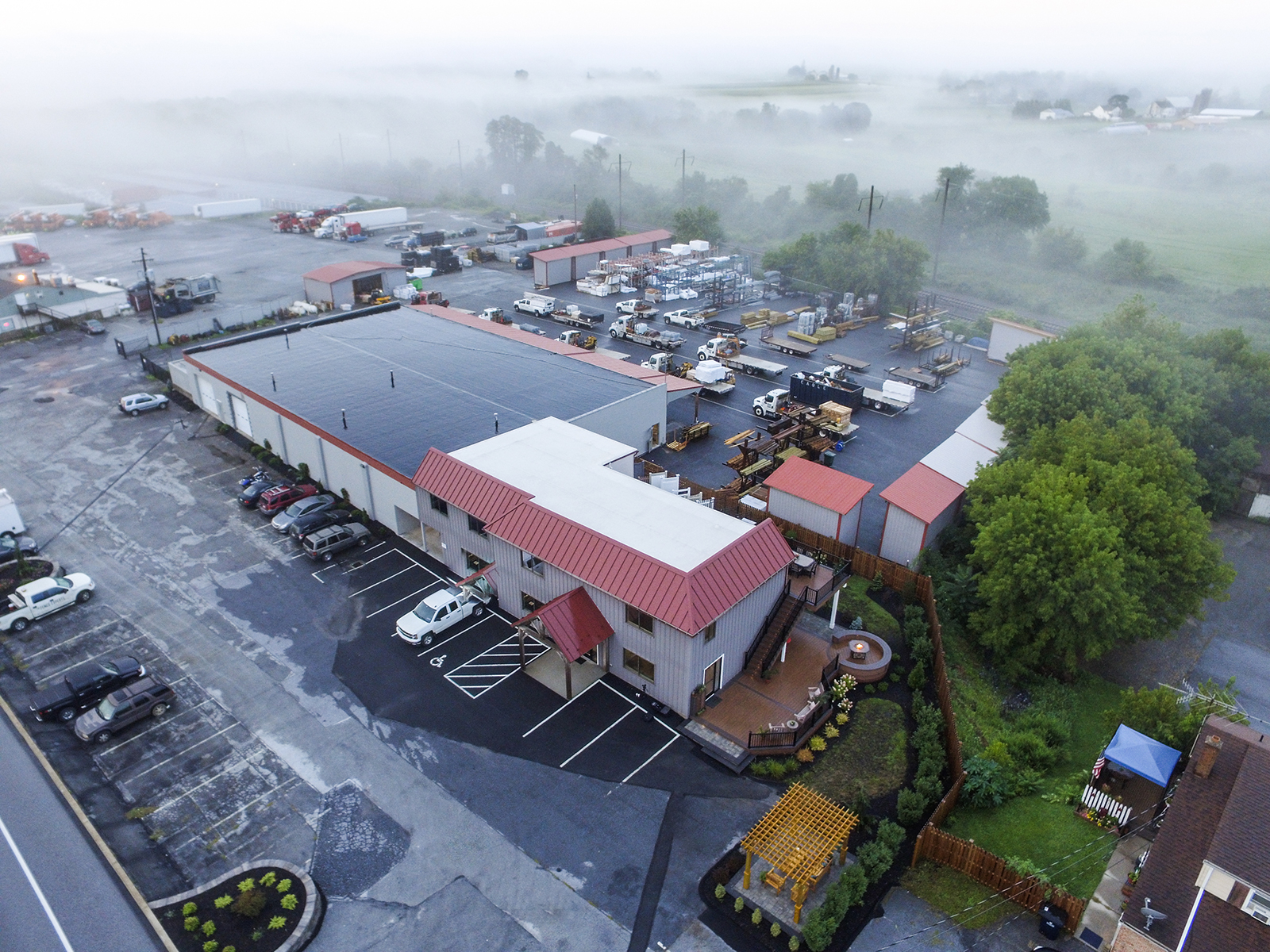 Aerial view of integrous yard