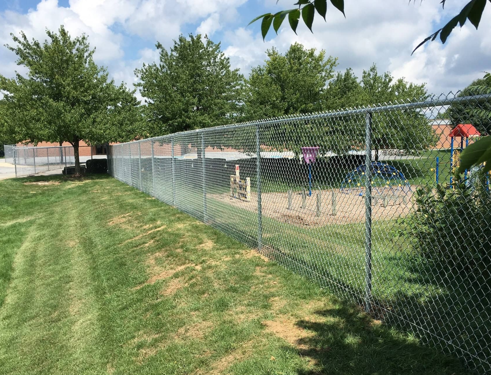 chain link security fence around playground