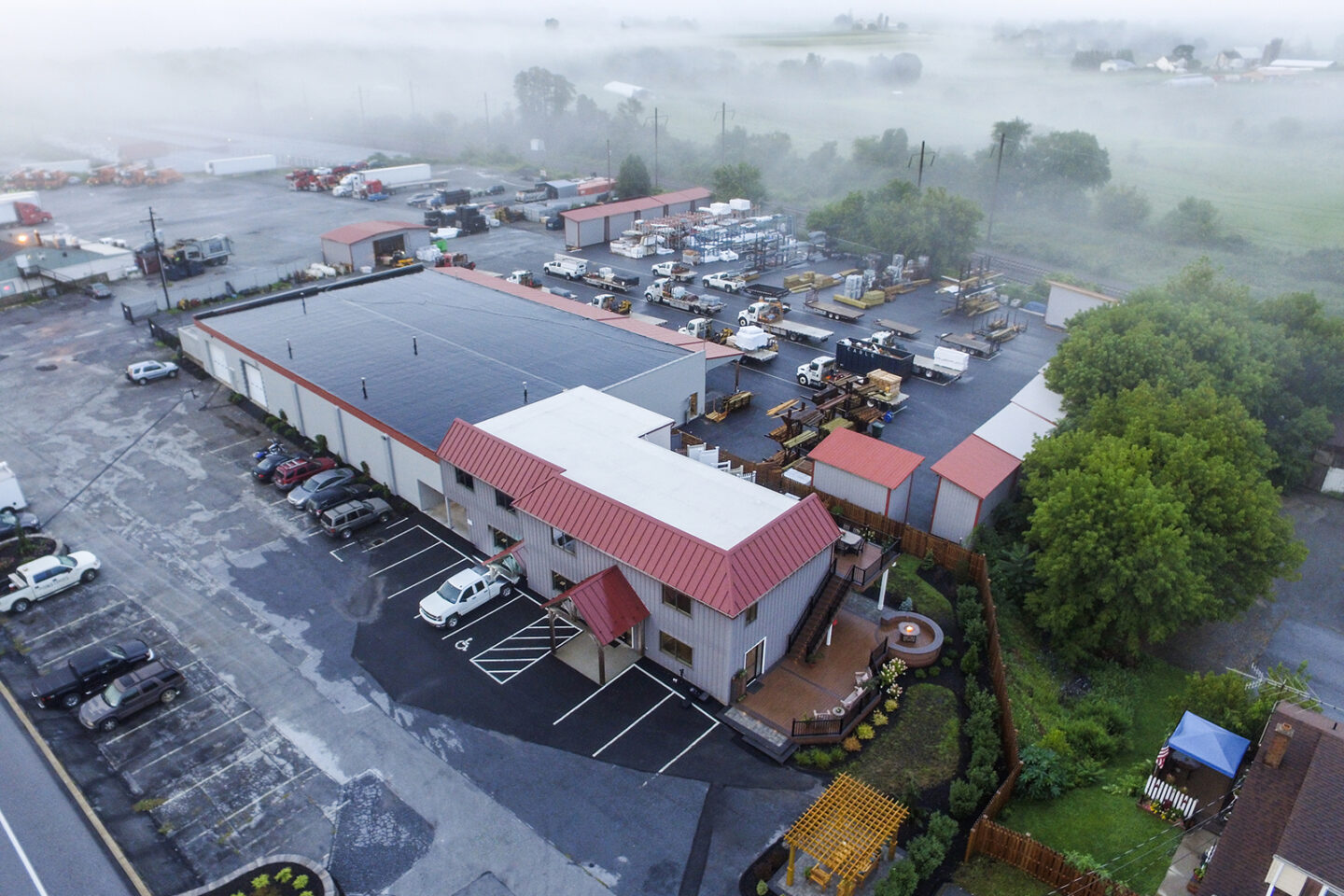 Aerial view of integrous yard
