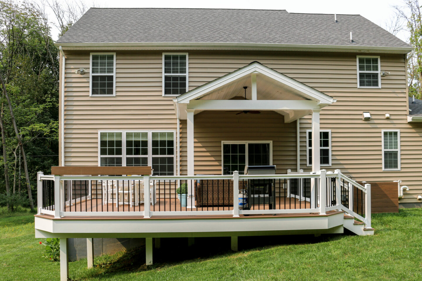 Azek deck with covered roof