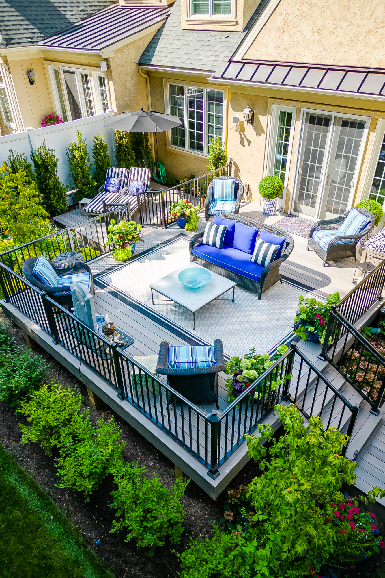 image of a deck with railing decking and fascia built by integrous fences and decks