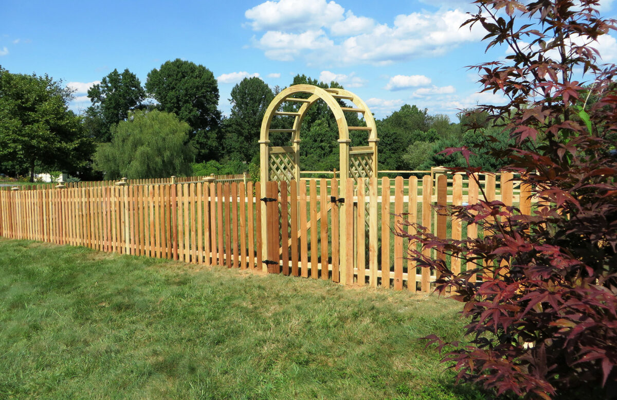 picket fence with arbor