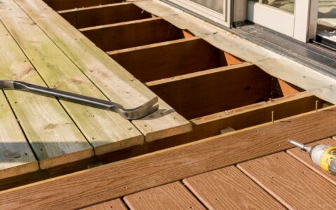 Removing old decking boards