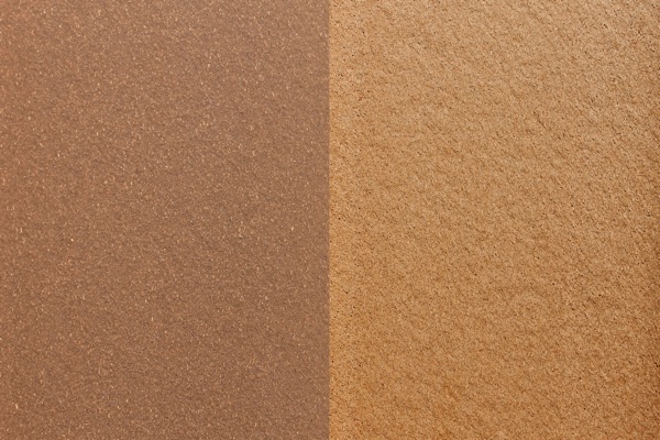 A swatch of Saddle fencing, showing new and weathered colors side by side