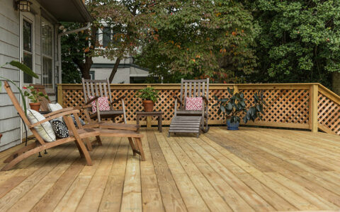 Large wooden deck